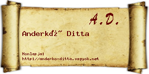 Anderkó Ditta névjegykártya
